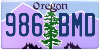 OR license plate 986BMD