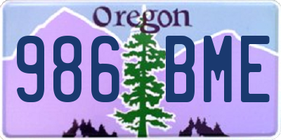 OR license plate 986BME