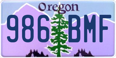 OR license plate 986BMF