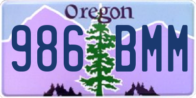 OR license plate 986BMM