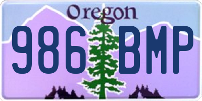 OR license plate 986BMP