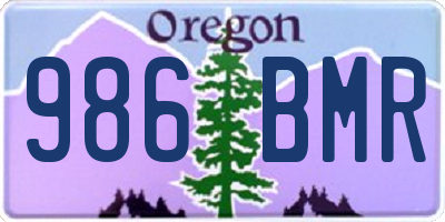 OR license plate 986BMR