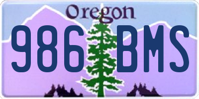 OR license plate 986BMS