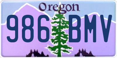 OR license plate 986BMV