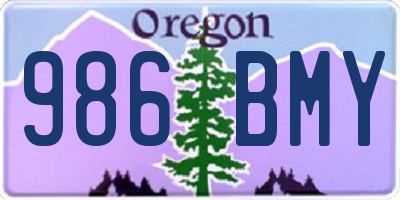 OR license plate 986BMY