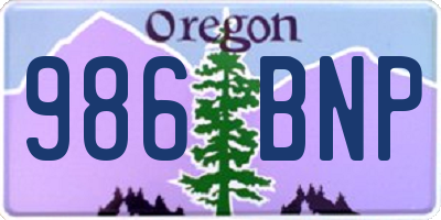 OR license plate 986BNP