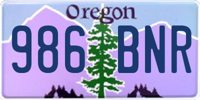 OR license plate 986BNR