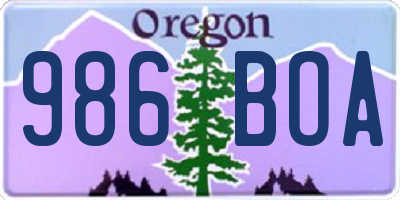 OR license plate 986BOA