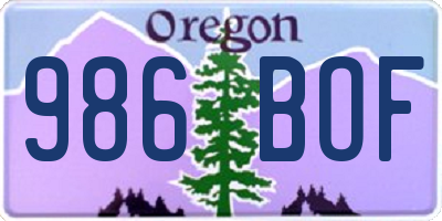OR license plate 986BOF