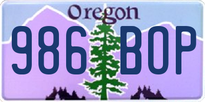OR license plate 986BOP