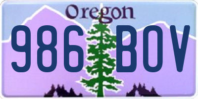 OR license plate 986BOV