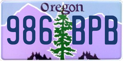 OR license plate 986BPB
