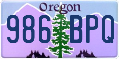OR license plate 986BPQ