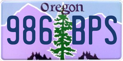 OR license plate 986BPS