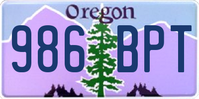 OR license plate 986BPT