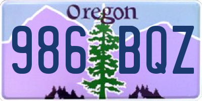 OR license plate 986BQZ