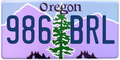 OR license plate 986BRL