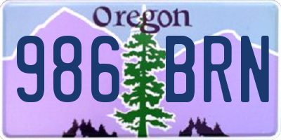 OR license plate 986BRN