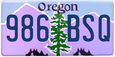OR license plate 986BSQ