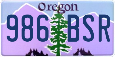 OR license plate 986BSR