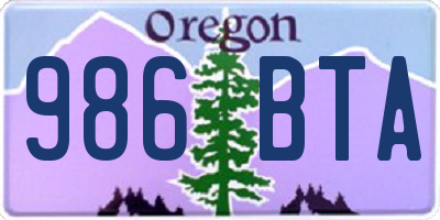 OR license plate 986BTA