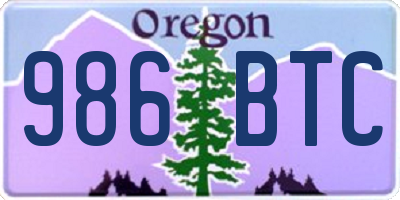 OR license plate 986BTC