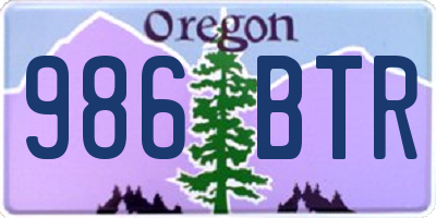 OR license plate 986BTR