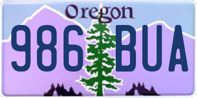 OR license plate 986BUA
