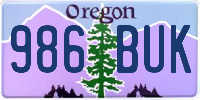 OR license plate 986BUK