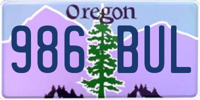 OR license plate 986BUL
