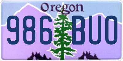 OR license plate 986BUO