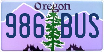 OR license plate 986BUS