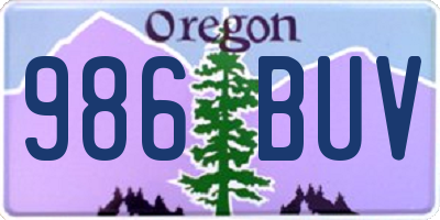 OR license plate 986BUV