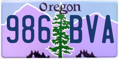 OR license plate 986BVA