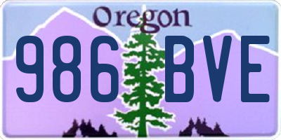 OR license plate 986BVE