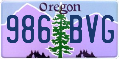OR license plate 986BVG