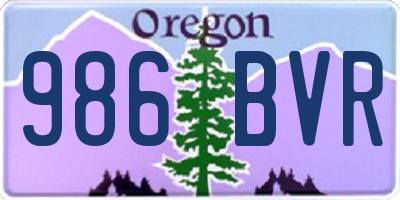 OR license plate 986BVR