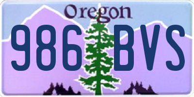 OR license plate 986BVS