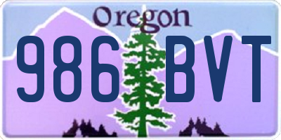 OR license plate 986BVT