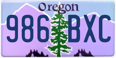 OR license plate 986BXC