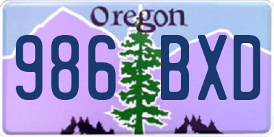 OR license plate 986BXD