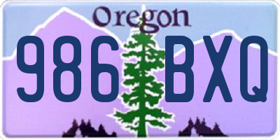 OR license plate 986BXQ