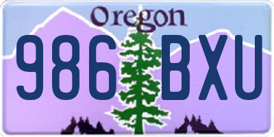 OR license plate 986BXU