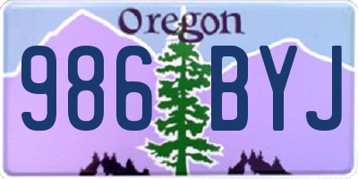 OR license plate 986BYJ