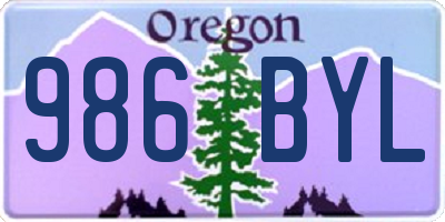 OR license plate 986BYL