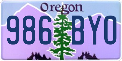 OR license plate 986BYO