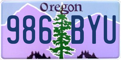 OR license plate 986BYU