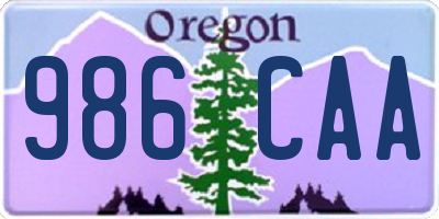 OR license plate 986CAA