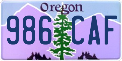 OR license plate 986CAF