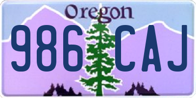 OR license plate 986CAJ